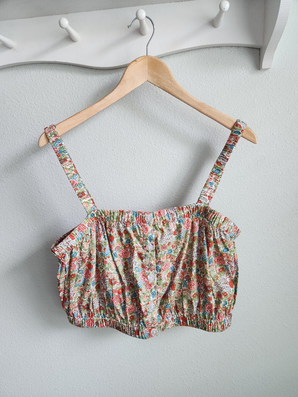 Roller Rabbit Cotton Floral Crop Top Size LARGE